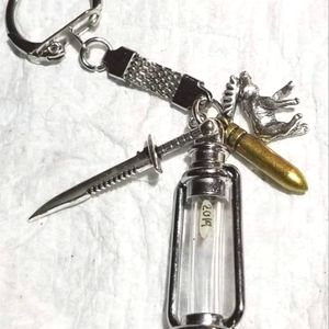 Name on rice lucky metal charm